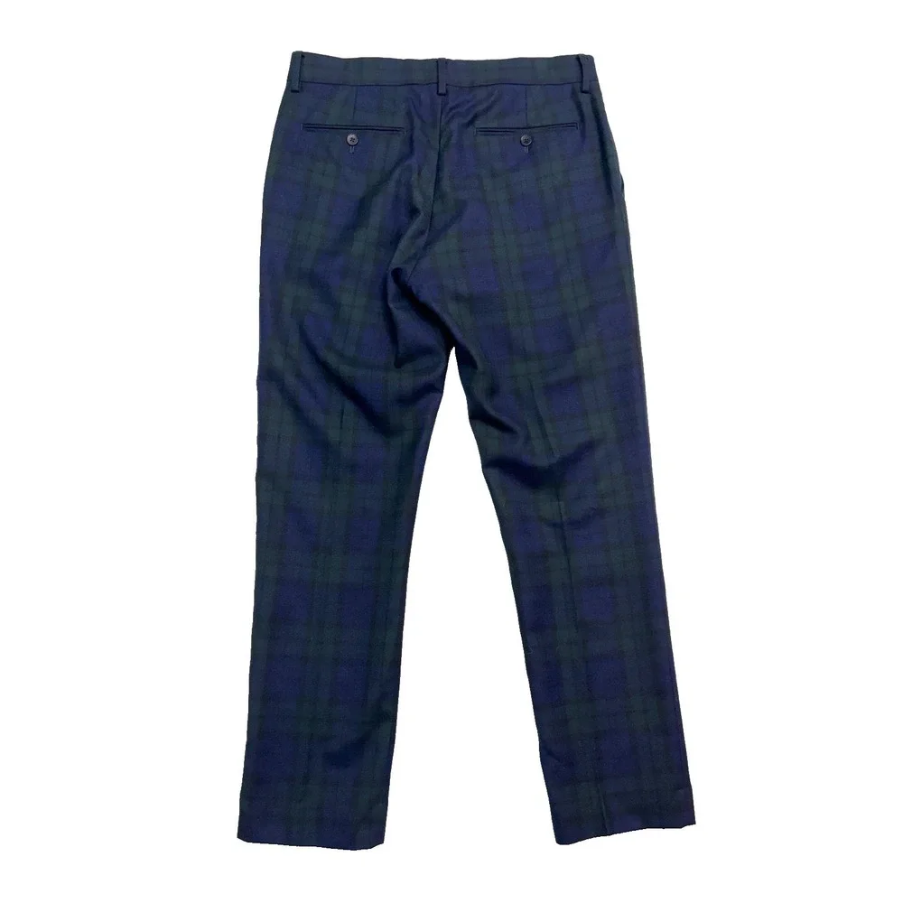 Banana Republic 31x29 Blackwatch Tartan Plaid‎ Dress Pants Wool Trousers Tapered